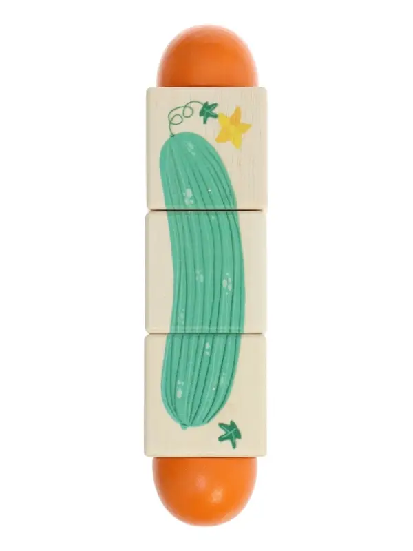 Кубики деревянные на оси  &laquo;Овощи&raquo; , 3 кубика