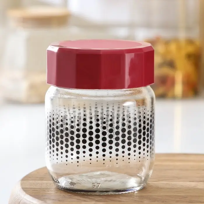 Банка стеклянная для сыпучих продуктов &laquo;Круги&raquo;, 400 мл, цвет МИКС