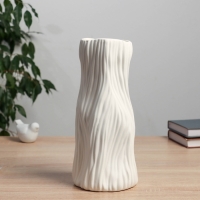 Керамическая ваза декоративная настольная &laquo;Винсент&raquo;, для цветов, сухоцветов, d-8 см, 29&times;12.5 см, белый