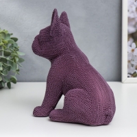 Сувенир полистоун "Французский бульдог фиолет" барашковый сидит 19,5х12х16 см