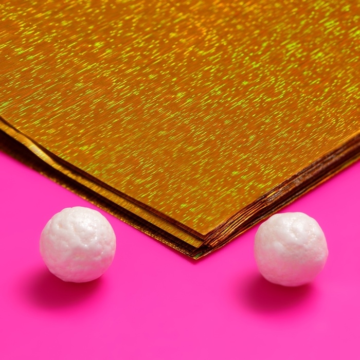 Пакет подарочный голографический с липкой лентой, "Звездное небо", 10x10+2 см набор 50шт