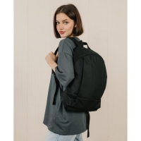 Рюкзак школьный текстильный 46х30х10 см, вертикальный карман, цвет чёрный