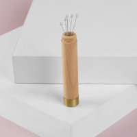 Игольница-туба, 8.6 &times; 1.8 &times; 8 см, дерево, коричневая, цена за 1 штуку