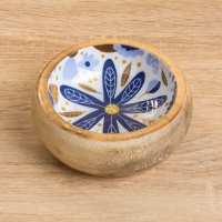 Набор розеток на подносе "Васильки" (3 шт) дерево манго 33,5х13х6,5 см