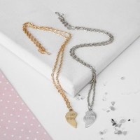 Кулоны &laquo;Неразлучники&raquo; best friends, цвет серебристо-золотой, L=50 см