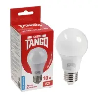 Лампа светодиодная TANGO, А60, 10 Вт, E27, 950 Лм, 6500K, IP20, свечение холодное белое, матовое сте