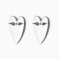 Серьги пластик "Сердце", цвет серебро