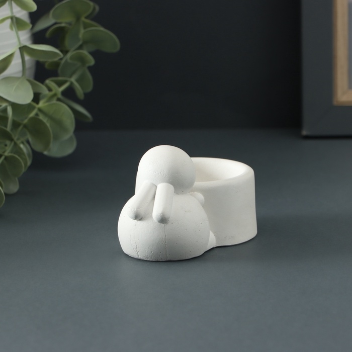 Подсвечник "Кролик" 6х10х5см, белый