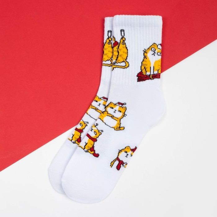 Носки женские новогодние KAFTAN "Рыжий кот" размер 36-40 (23-25 см)