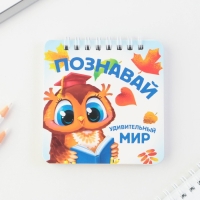 Подарочный набор блокнот 48 листов + ручка &laquo;Познавай удивительный мир&raquo;, 13,5 см х 15 см.