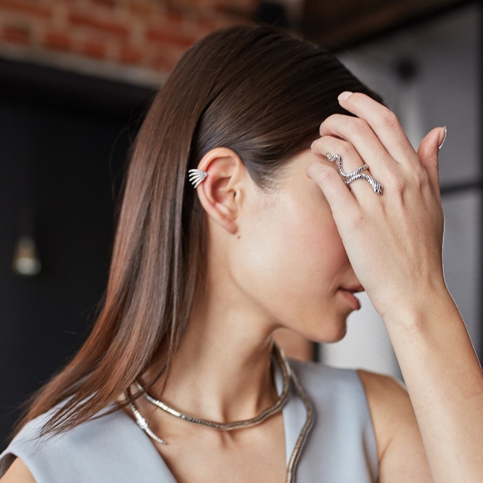 Новый год! Символ года 2025! Кольцо &laquo;Змея&raquo; анаконда, цвет серебро, безразмерное