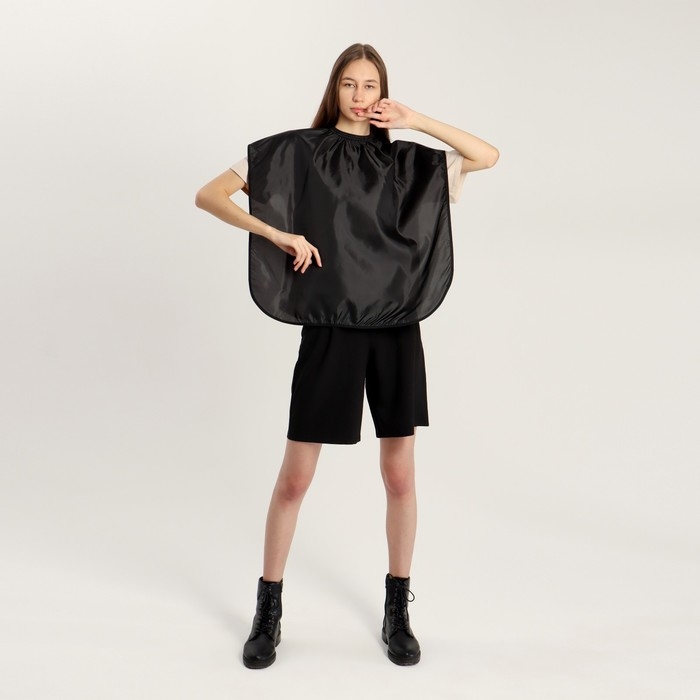 Пелерина парикмахерская, с крючком, цвет чёрный Пелерина парикмахерская, с крючком, цвет чёрный