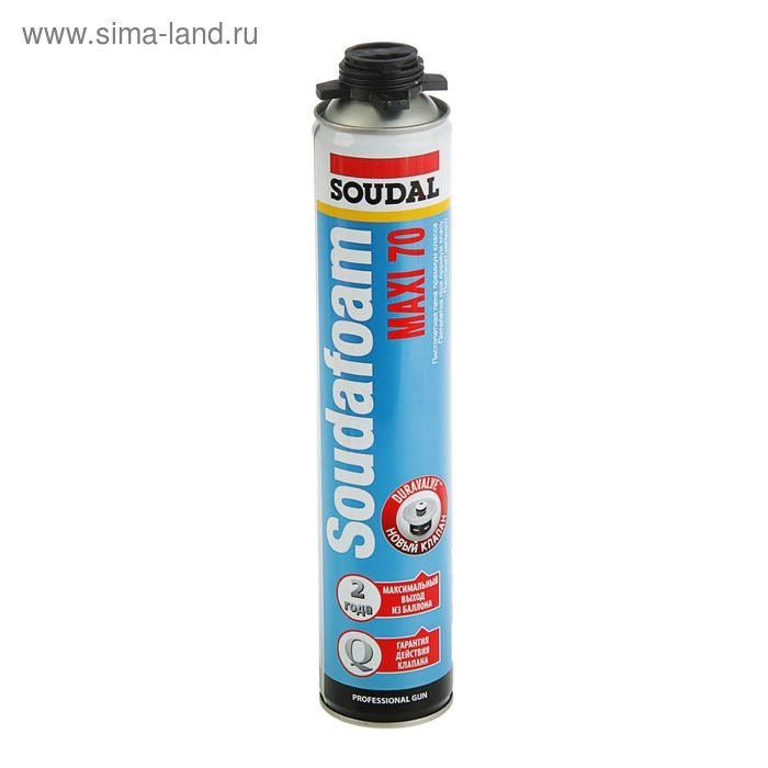 Пена монтажная Soudal Soudafoam Maxi 70, пистолетная, летняя, до 70 л, 870 мл