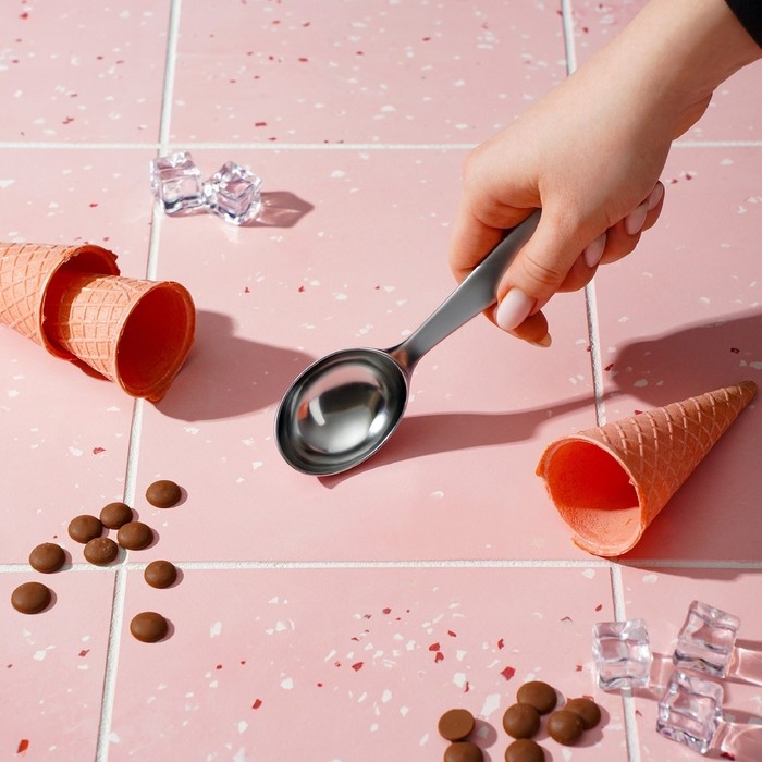 Ложка для мороженого Volt, 17,3&times;4,2&times;2,3 см, нержавеющая сталь, цвет серебряный