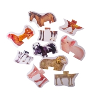 Макси-пазлы «Животные фермы», реалистичные, 5 пазлов, 10 деталей Макси-пазлы «Животные фермы», реалистичные, 5 пазлов, 10 деталей