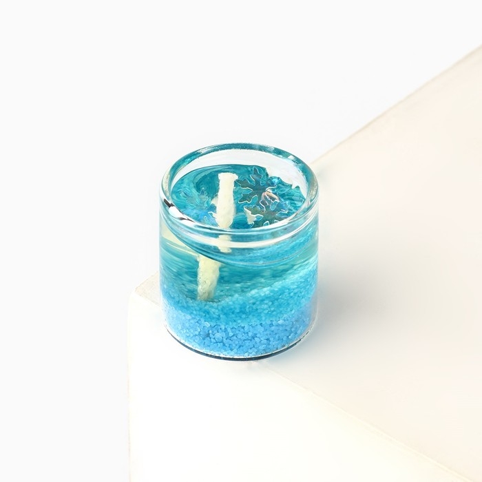 Новогодняя свеча гелевая в стакане Зима это ..&laquo;Новый год: Новогодних чудес&raquo;, без аромата, скретч-слой, 2,5 х 2,5 х 2,5 см