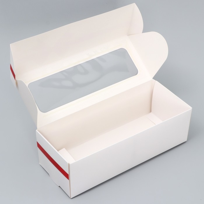 Кондитерская упаковка, коробка для кекса с окном, &laquo;Бант&raquo;, 26 х 10 х 8 см