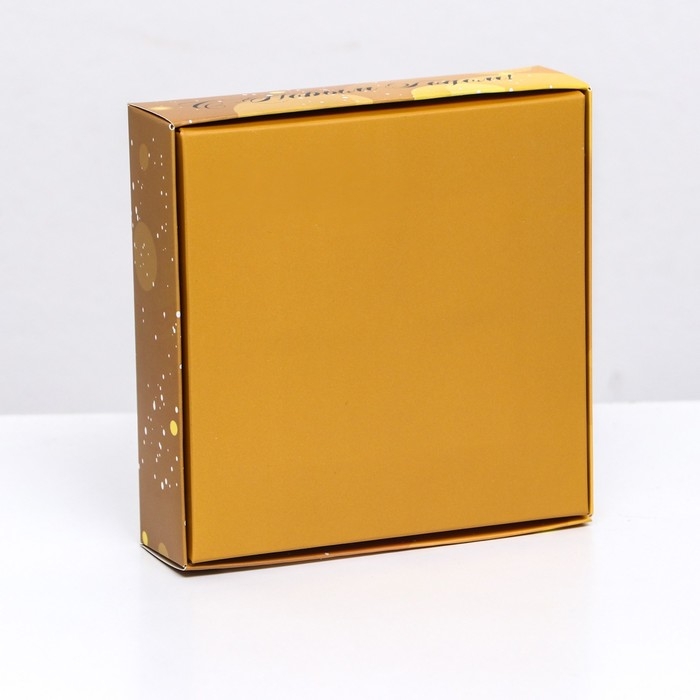 Новый год. Коробка под 4 конфеты, 12,6 х 12,6 х 3,5 Новый год. Коробка под 4 конфеты, 12,6 х 12,6 х 3,5 "С Новым годом!" , кондитерская упаковка