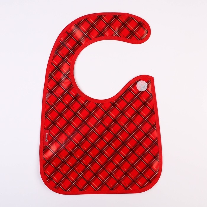 Нагрудник для кормления новогодний &laquo;Лучшему малышу&raquo;, непромокаемый на липучке, с карманом, подарочная упаковка, Крошка Я