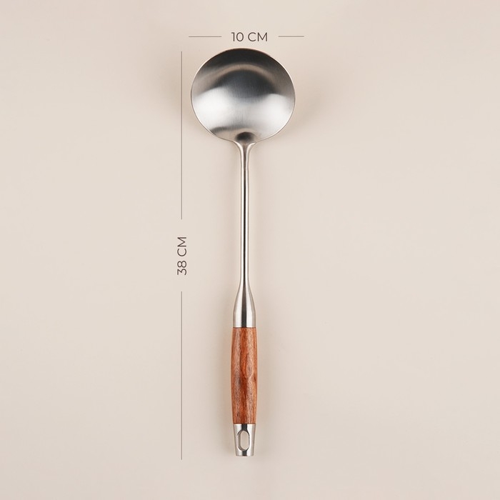 Половник из нержавеющей стали SL Home, &laquo;Рустик&raquo; 38&times;10 см, цвет серебряный