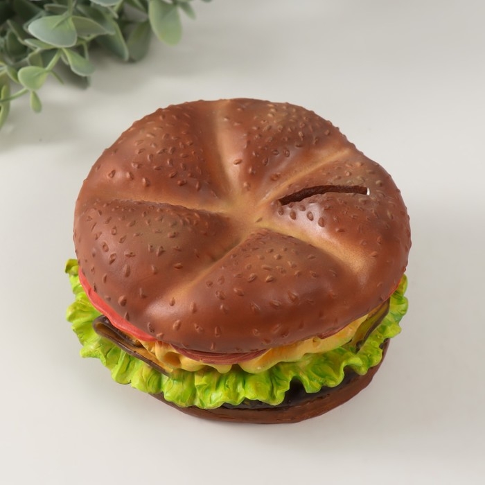 Копилка  "Гамбургер Бриош" высота 7,5 см, d-13 см