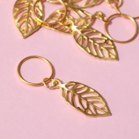 Пирсинг для волос &laquo;Листочки&raquo;, 3,9 &times; 1,4 см, 10 шт, цвет золотистый