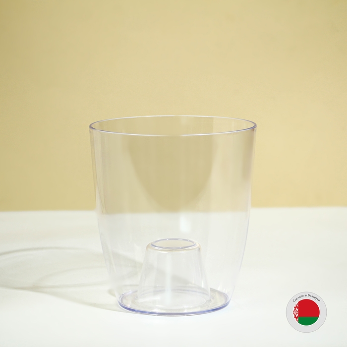 Горшок для орхидей, 2 л, 14,8 &times; 16,2 см, круглый, пластик, прозрачный