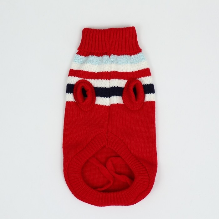 Свитер "Полоски", 3XL (ДС 46, ОШ 46, ОГ 38-64 см), красный