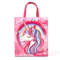 Пакет подарочный ламинированный с тиснением, Единорог, Минни Маус, 23х27х11,5 см