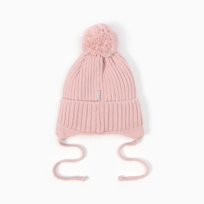 Шапка детская, цвет пудровый, размер 52-54