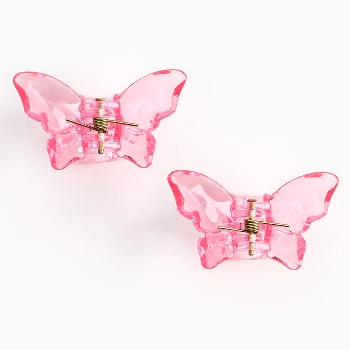Краб для волос в форме бабочек &laquo;Lovely girl&raquo;, 2 шт., 4 х 3 х 2.5 см