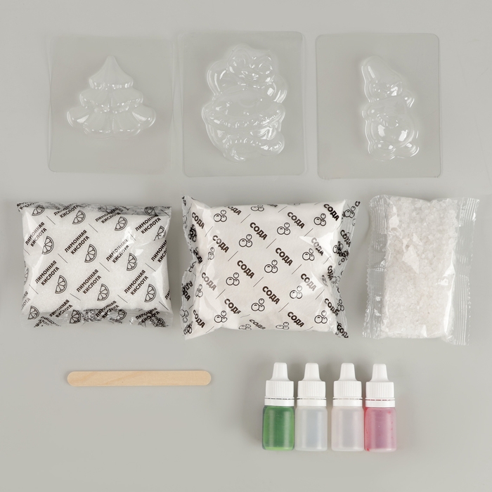 Бомбочки для ванн своими руками на новый год «Сказочный праздник», 3 формы, символ года 2025, новогодний набор для творчества Бомбочки для ванн своими руками на новый год «Сказочный праздник», 3 формы, символ года 2025, новогодний набор для творчества