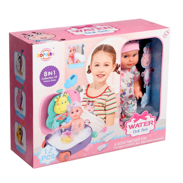 Пупс &laquo;Купание&raquo; с набором аксессуаров, МИКС