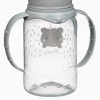 Бутылочка для кормления &laquo;Happy&raquo; 150 мл, цилиндр, с ручками, цвет серый