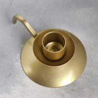 Подсвечник "Ретро" металл на одну свечу, 10х4 см, золотой