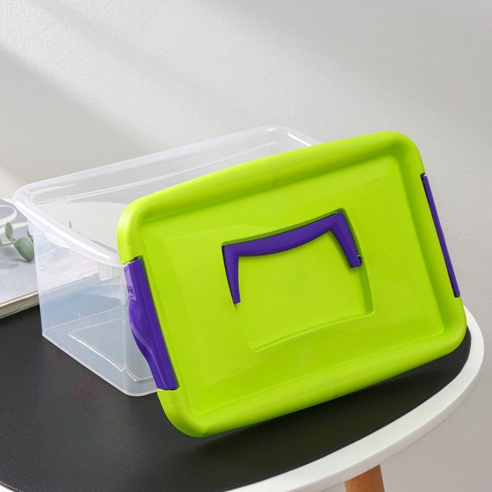 Контейнер для хранения, 4 л, 29&times;19&times;13 см, с крышкой, салатовый