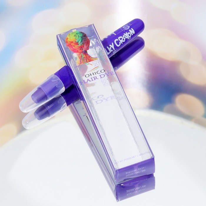 Карандаш-мелок для волос, 1 шт, фиолетовый Карандаш-мелок для волос, 1 шт, фиолетовый