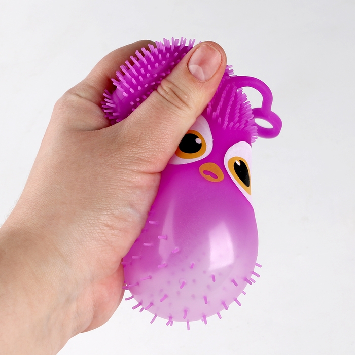 Мяч детский резиновый ёжка световой &laquo;Птички&raquo;, цвета МИКС , в шоубоксе