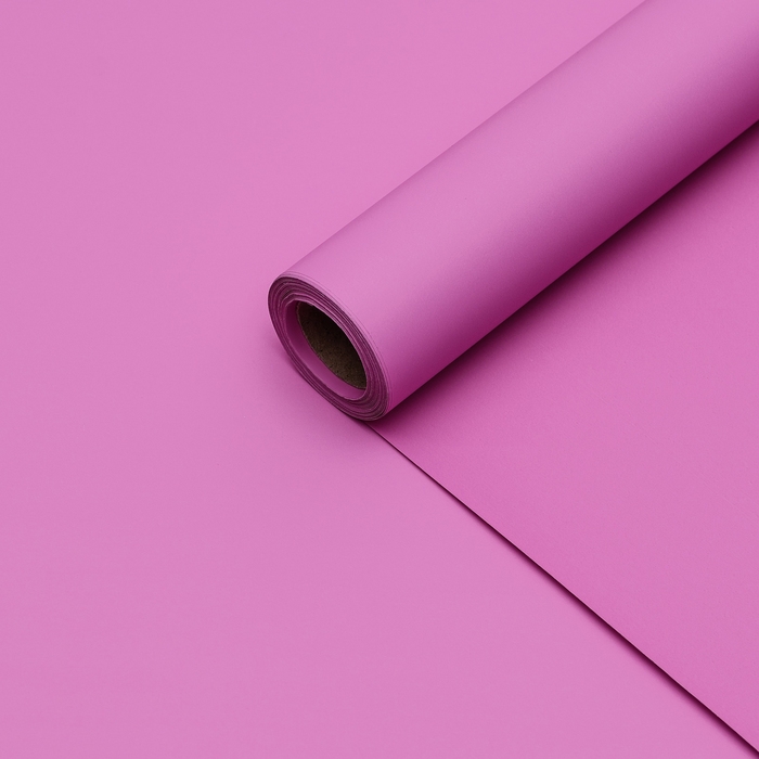 Пленка для цветов тонированная, матовая, розовая фуксия, 0,5 х 10 м, 65 мкм