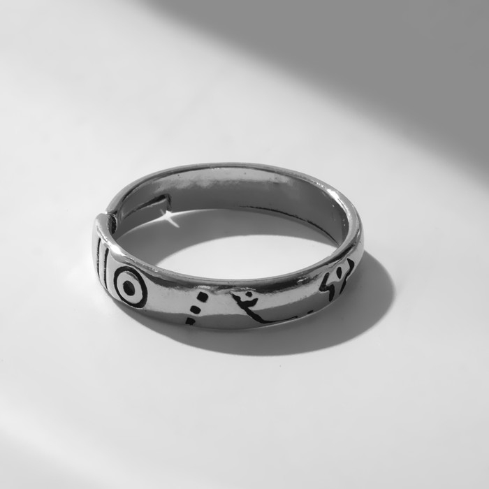 Кольцо «Япония» электричество, цвет чёрный в серебре, безразмерное Кольцо «Япония» электричество, цвет чёрный в серебре, безразмерное