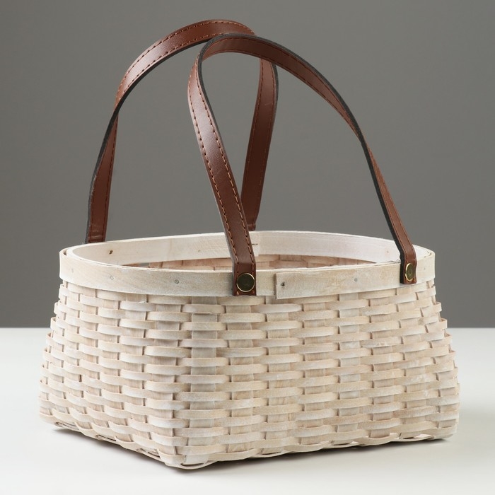 Набор корзин плетеных, 23х19x11/25 см, 18х14,5x10/21 см, 2 шт, белый, секвойя