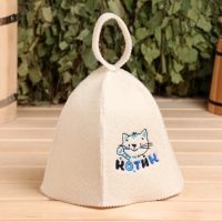 Шапка банная с вышивкой детская "Котик" Шапка банная с вышивкой детская "Котик"