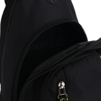 Сумка-слинг из текстиля, 3 наружных кармана, цвет чёрный Сумка-слинг из текстиля, 3 наружных кармана, цвет чёрный