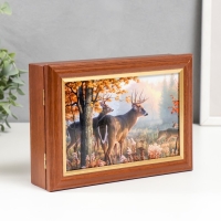 Ключница "Олень в лесу" 15х21 см орех Ключница "Олень в лесу" 15х21 см орех