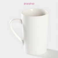 Кружка фарфоровая Доляна &laquo;Цветение любви&raquo;, 380 мл, цвет белый