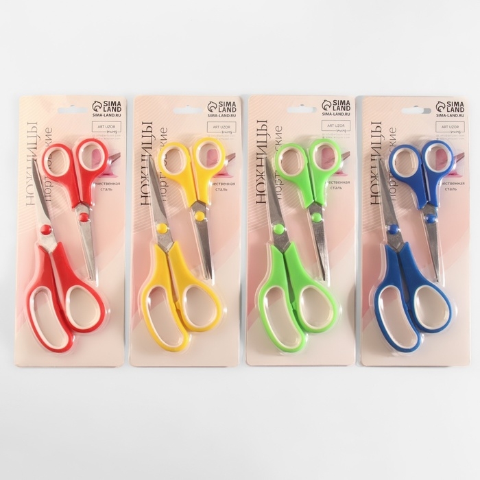 Набор ножниц универсальных, 5,5 Набор ножниц универсальных, 5,5", 14 см / 6,5", 19 см, 2 шт, цвет МИКС