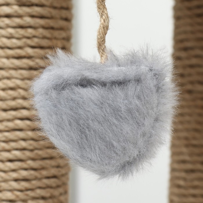 Когтеточка &laquo;Ротонда&raquo; с игрушкой, джут 35 х 35 х 50 см, серая