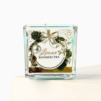 Новогодняя свеча в стакане &laquo;Новый год: Время чудес и волшебства&raquo;, аромат еловые шишки