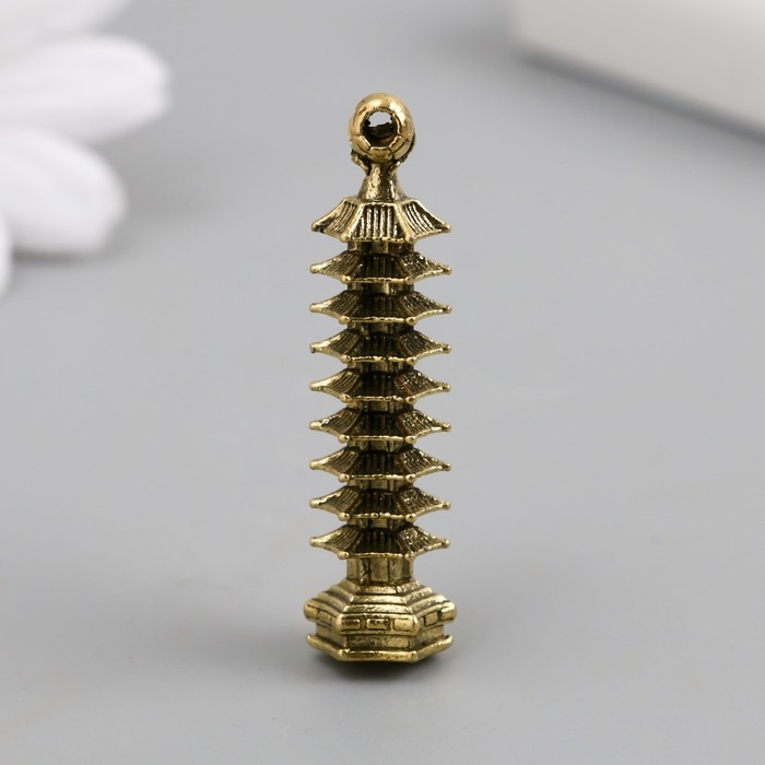 Сувенир металл подвеска Сувенир металл подвеска "Пагода 9 ярусов" 5х1,5х1,5 см