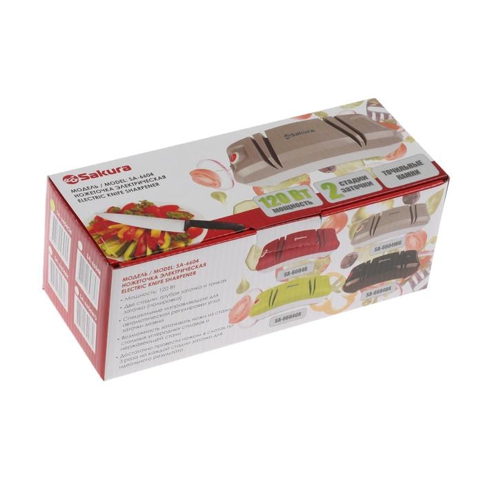 Точилка для ножей Sakura SA-6604GR, электрическая, 120 Вт, зелёная Точилка для ножей Sakura SA-6604GR, электрическая, 120 Вт, зелёная